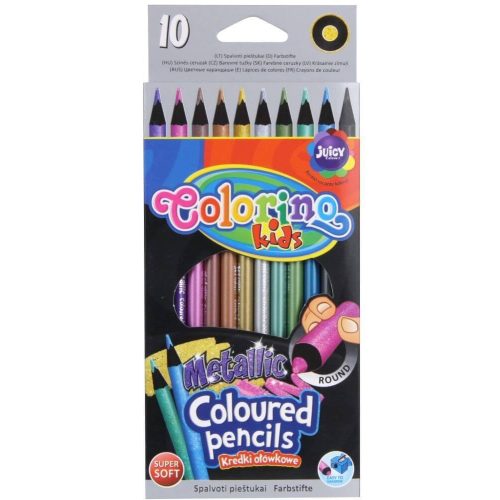 Színes ceruzakészlet 10 db-os, Colorino Metallic, kerek