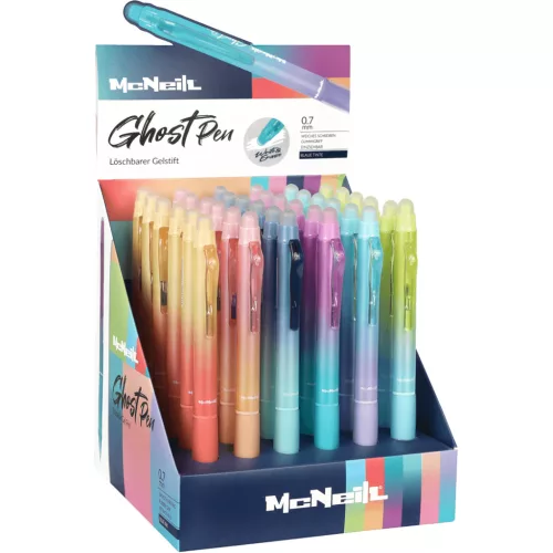 Radírozható golyóstoll, nyomógombos, színátmenetes test, Ghost Pen, Colorino School, többféle