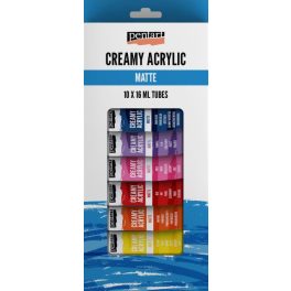 Akrilfesték készlet, 10 db-os, 10x16 ml, matt, krémes