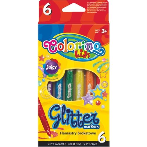 Filctoll készlet 6 db-os, csillogó, Colorino Glitter