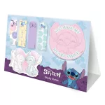 Stitch jegyzettömb-, jelölőcímke készlet, 6 db-os, asztali tartóval, You make my heart smile