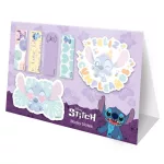 Stitch jegyzettömb-, jelölőcímke készlet, 6 db-os, asztali tartóval, Feliz Cumpleanos