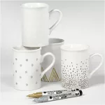 Porcelán és üveg filctoll, 4 db-os (ezüst, barna, fehér, arany), 1-2mm, OPAQUE
