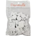 Fa nyuszi formák virágmintával, fehér, 3,5-5 cm-es, 30 db/csomag