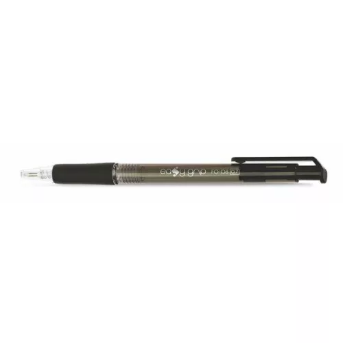 Golyóstoll, Flexoffice EasyGrip, fekete, 0,4 mm, nyomógombos