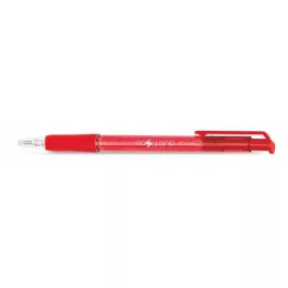   Golyóstoll, Flexoffice EasyGrip, piros, 0,4 mm, nyomógombos