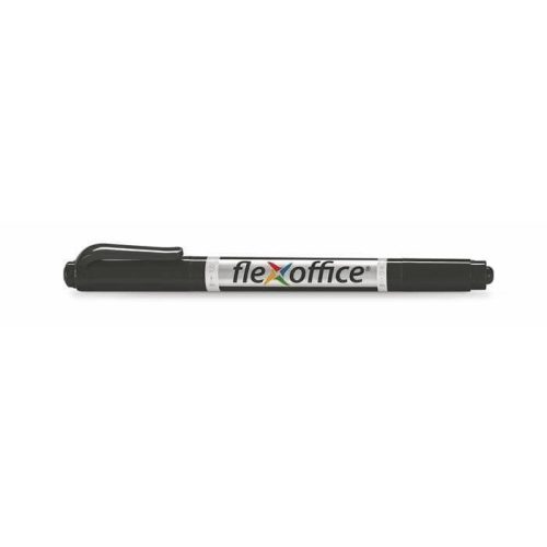 Alkoholos filctoll, kétvégű, 0,4 és 1,0 mm, kúpos, Flexoffice, fekete