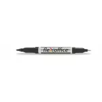 Alkoholos filctoll, kétvégű, 0,4 és 1,0 mm, kúpos, Flexoffice, fekete