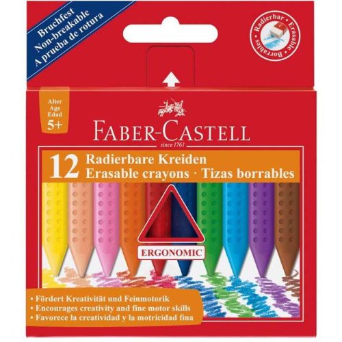 Faber-Castell zsírkréta készlet 12 db-os, Grip, törölhető