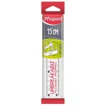 Vonalzó 15cm, műanyag, törhetetlen, Maped Study Unbreakable, átlátszó