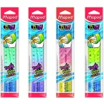 Vonalzó 15cm, műanyag, törhetetlen, Maped Twist and Flex Decor, többféle színben