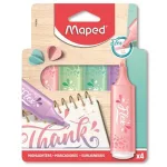 Szövegkiemelő készlet, 4 db-os, 1-5 mm, Maped Fluo Peps Flex Pastel, pasztell szín, többféle készlet