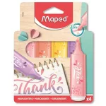 Szövegkiemelő készlet, 4 db-os, 1-5 mm, Maped Fluo Peps Flex Pastel, pasztell szín, többféle készlet