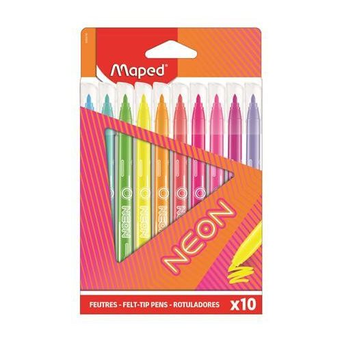 Filctoll készlet 10 db-os, 2,8 mm, kimosható, Maped Neon