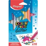 Filctoll készlet 10 db-os, 2,8 mm, kimosható, Maped Color Peps Glitter, csillámos