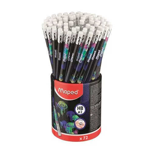 Grafitceruza HB, radírral, Maped Deepsea Paradise, háromszög test, kétféle minta