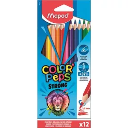   Színes ceruzakészlet 12 db-os, Maped Color Peps Strong, háromszög test