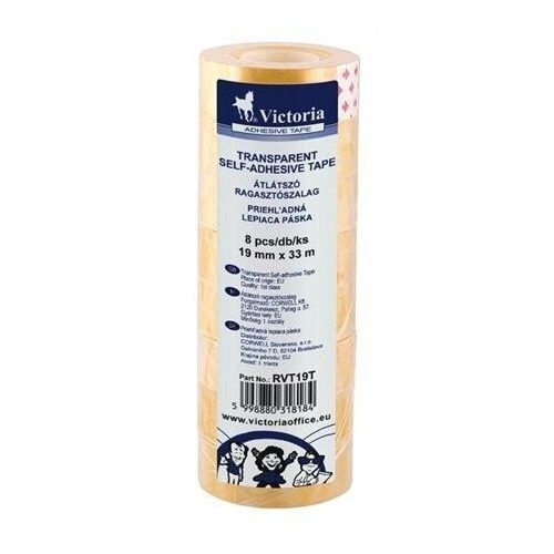 Ragasztószalag, cellux, 19 mm x 33 m, VICTORIA, átlátszó, 8 db/csomag