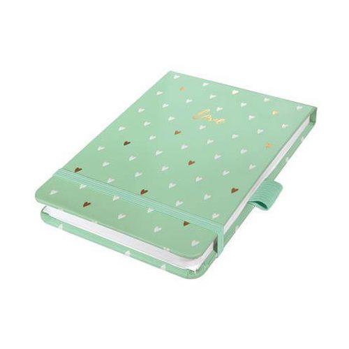 Sigel Bullet Journal napló, pontrácsos jegyzetfüzet, exkluzív, 11x8cm, 79 lap, keményfedeles, Jolie Mint Love