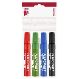   Táblafilc, flipchart marker készlet, 4 db-os, 1-4mm vágott hegy, ICO Artip 12