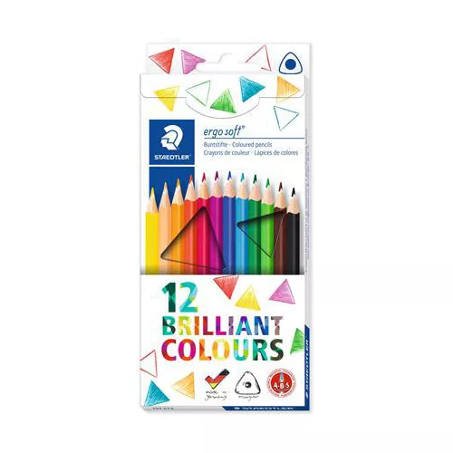 Színes ceruzakészlet 12 db-os, Staedtler Ergo Soft 157, háromszög test