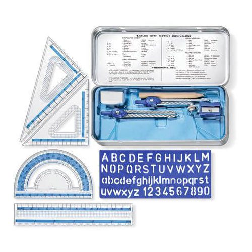 Matematikai készlet, fém dobozban, 10 darabos, Staedtler 55710