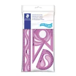 Vonalzókészlet, nagy, műanyag, hajlítható, 4 db-os, Staedtler 569PB, tönnfáée színben