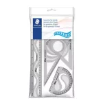 Vonalzókészlet, nagy, műanyag, hajlítható, 4 db-os, Staedtler 569PB, tönnfáée színben