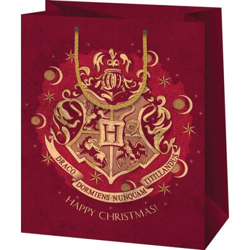 Karácsonyi ajándéktáska 23x18x10cm, közepes, Harry Potter Happy Christmas