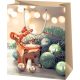 Karácsonyi ajándéktáska 23x18x10cm, közepes, rénszarvas gömbökkel