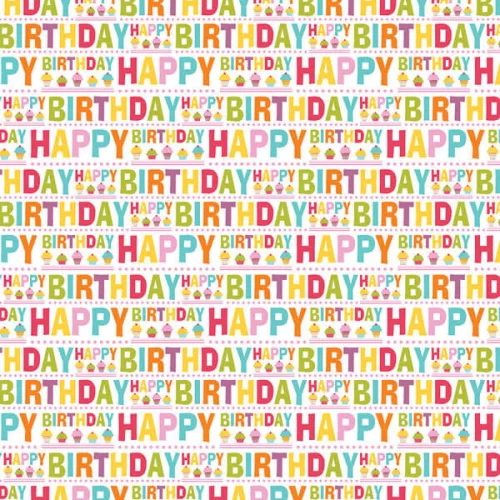 Csomagolópapír, hengeres, 70x100cm, Happy Birthday!