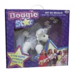 Doggie Star szett, Doggie plüss táska szoknyával és csatokkal, fehér