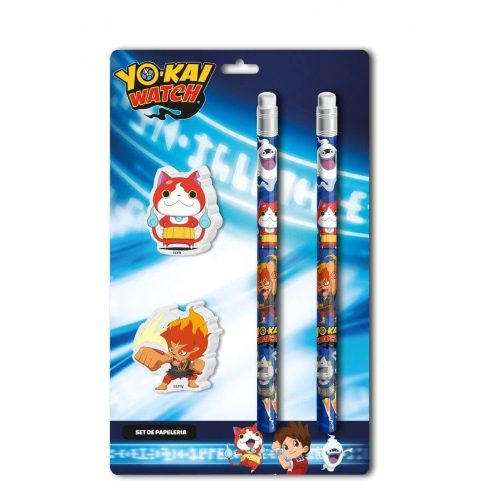 Yo-Kai őrzők írószer, suli szett, 4 db-os (2 db ceruza, 2 db radír)