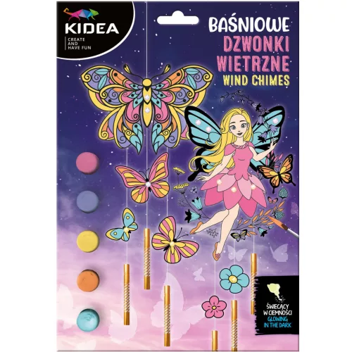 Szélcsengő készítő szett, foszforeszkáló, tündéres, Kidea