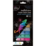 Akrilfesték készlet, 12 db-os, 12x12ml, metál, Kidea