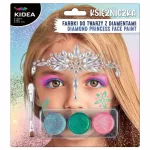 Arcfesték, tégelyes, 6 db-os, csillámporral, cicás hajráffal, Kidea
