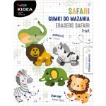 Szafari állatos radír mozgatható lábakkal, 3 db/szett, Kidea