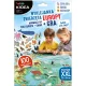 Matricás képalkotó szett, 3 háttérlap + 4 ív matrica, dinoszauruszos, Kidea