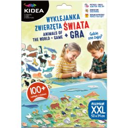 Matricás képalkotó szett, 3 háttérlap + 4 ív matrica, dinoszauruszos, Kidea