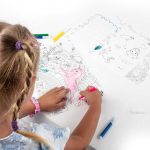 Újrahasználható oktató és színező lapok (4+3 lap) 6 db táblamarkerrel, hercegnős, Kidea