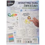 Újrahasználható oktató és színező lapok (4+3 lap) 6 db táblamarkerrel, állatos, Kidea