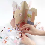 Kreatív 3D játékház figurákkal és matricákkal, Kidea