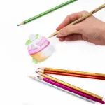 Színes ceruzakészlet, 12 db-os, hologramos test, Kidea