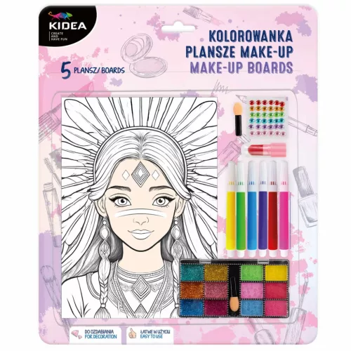 Színezhető, dekorálható női arcok, Make-Up Boards, Kidea