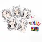 Színezhető, dekorálható női arcok, Make-Up Boards, Kidea