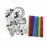 Fóliával színezhető matricás kreatív szett, tündérek és lepkék, Kidea