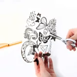 Fóliával színezhető matricás kreatív szett, tündérek és lepkék, Kidea