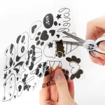 Fóliával színezhető matricás kreatív szett, állatok és édesség, Kidea