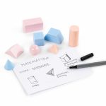 3D geometriai formák tanuláshoz, játékhoz, 8 db-os, pasztell színűek, Kidea