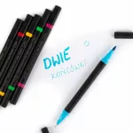 Kétvégű filctoll készlet (ecsetfilc és tűfilc), 12 db-os, Kidea
